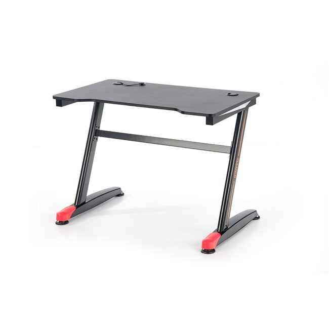 Hollvyr Desk – Black and Red MDF with Steel Frame