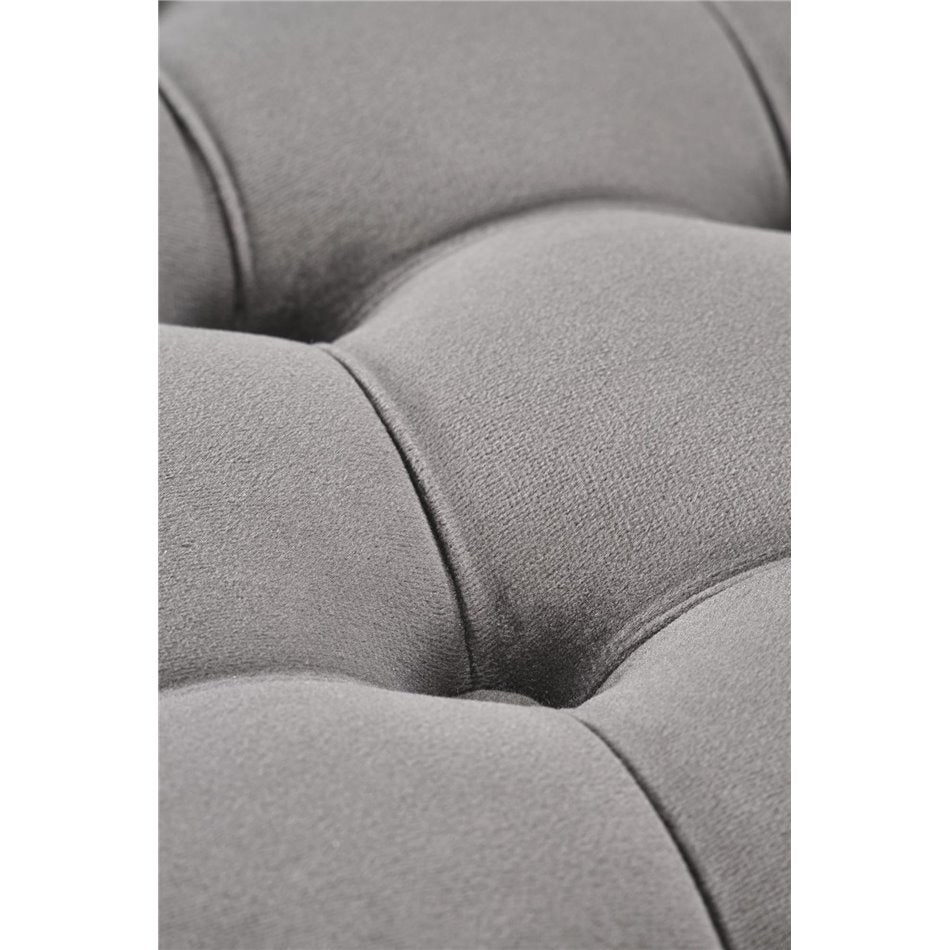 Grey Velvet Hunez Storage Ottoman – Round Accent Bench