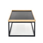 Hespa Coffee Table – Natural & Black MDF Top with Steel Frame, 100×60×39 cm