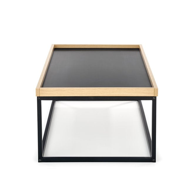 Hespa Coffee Table – Natural & Black MDF Top with Steel Frame, 100×60×39 cm