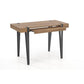 Hesmara Desk – Black and Walnut MDF with Steel Frame