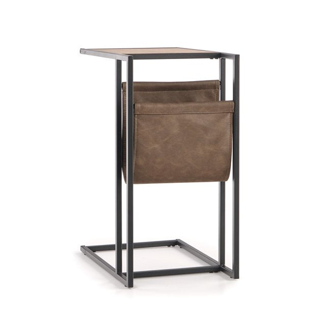 Haupact Side Table – MDF & Eco Leather with Steel Frame
