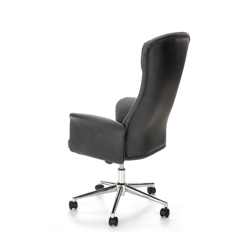 Hagento Adjustable Office Chair – Graphite Black Eco Leather & Fabric, Modern Executive Design