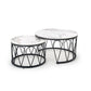 Hormosa Coffee Table Set – Sintered Stone Tops with Steel Frame (2 Pieces)