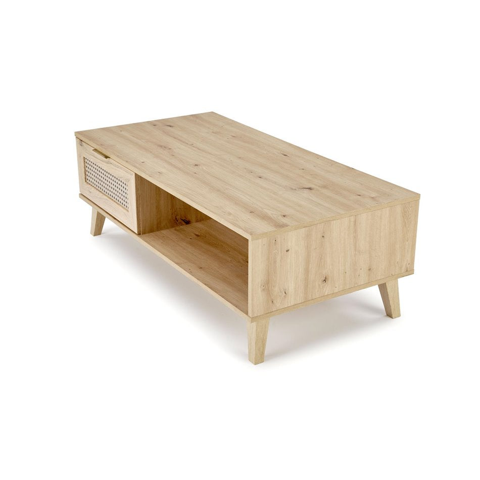 Horeno Coffee Table – Oak & Black MDF Modern Design