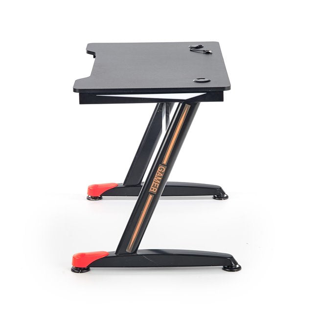 Hollvyr Desk – Black and Red MDF with Steel Frame