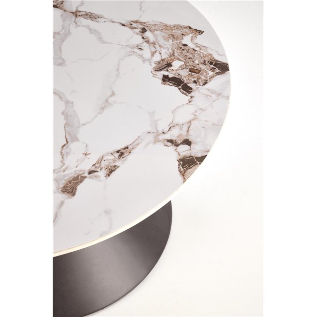 Horetti Coffee Table – Round Sintered Stone Top with Steel Frame