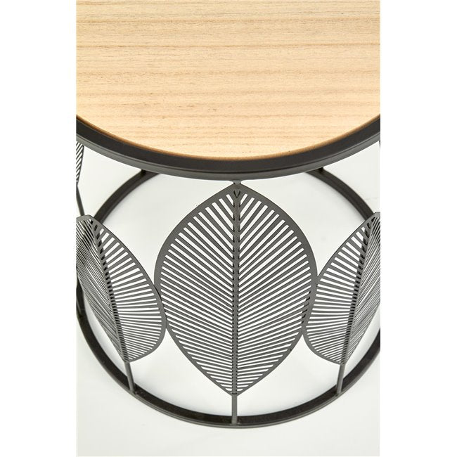 Holla Black Side Table Set – 2-Piece MDF & Steel Tables