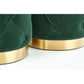 Set of 2 Holly Dark Green Poufs