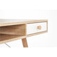 Hyrathis Desk – Oak MDF Top with White Steel Frame