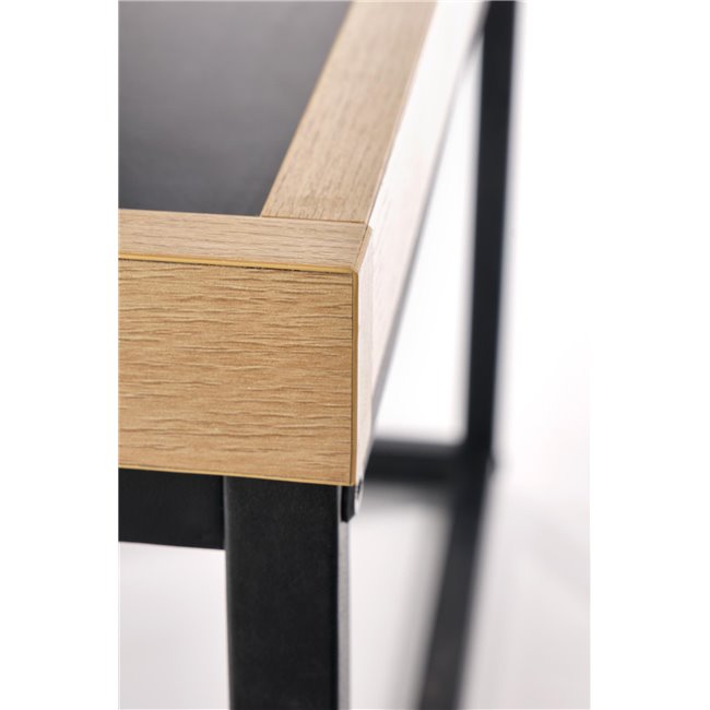 Hespa Coffee Table – Natural & Black MDF Top with Steel Frame, 100×60×39 cm