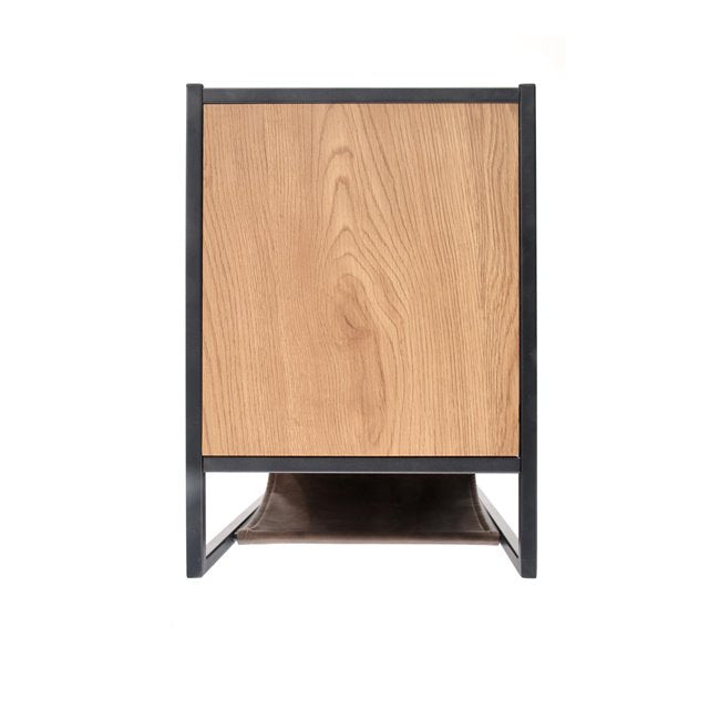 Haupact Side Table – MDF & Eco Leather with Steel Frame