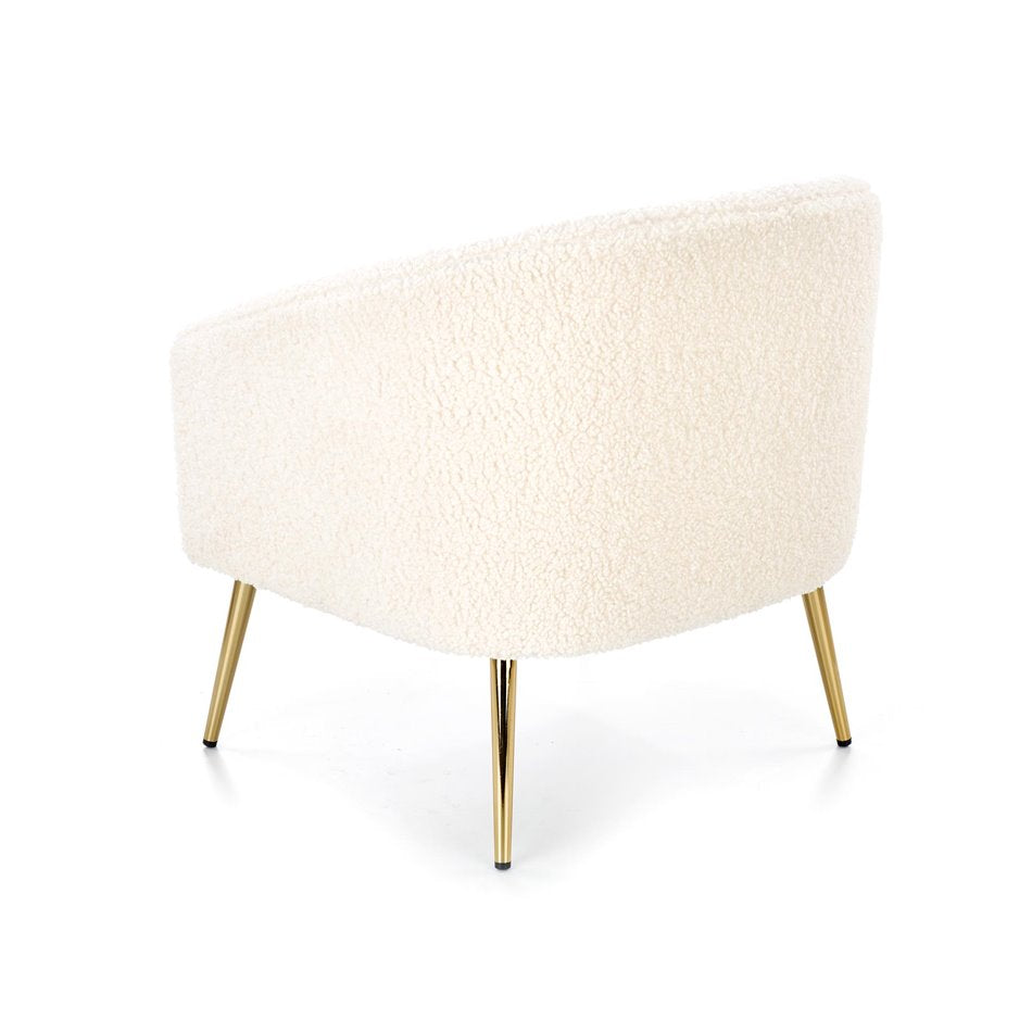 Lounge chair Hrifonetti-G, cream color boucle fabric, H78x67x77cm, seat H45cm