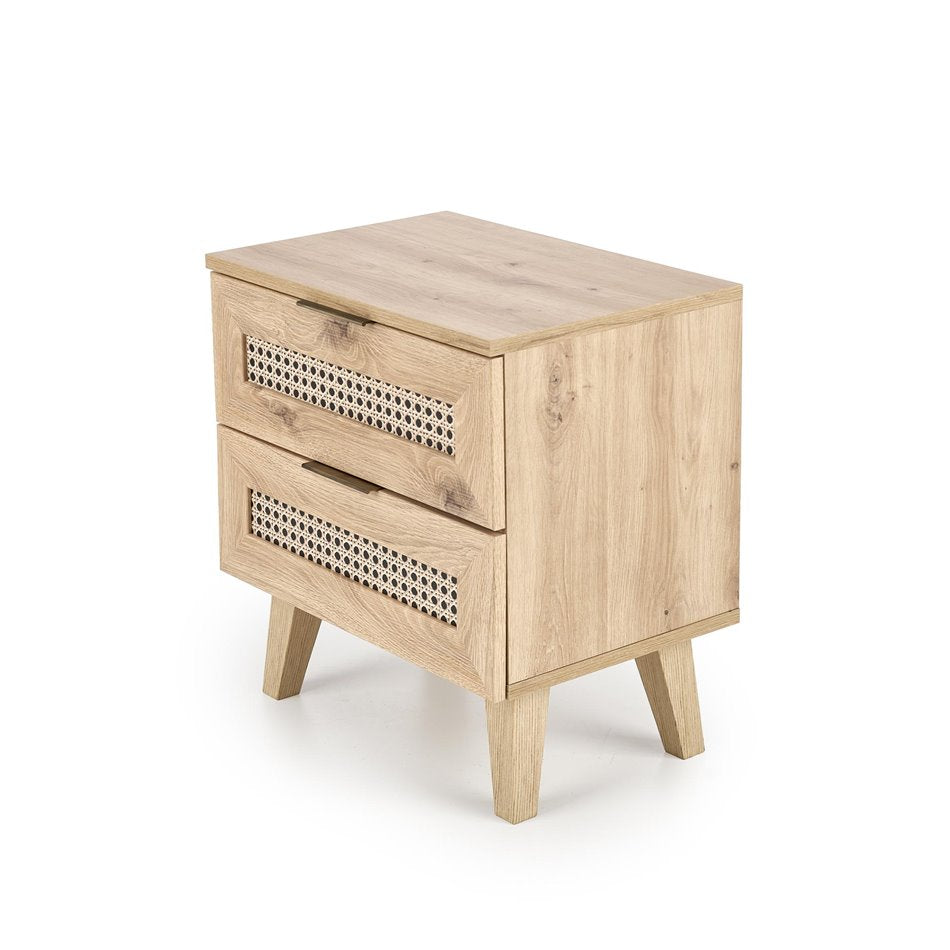 Bedside table Horeno, oak/black color, MDF, H52x50x34cm