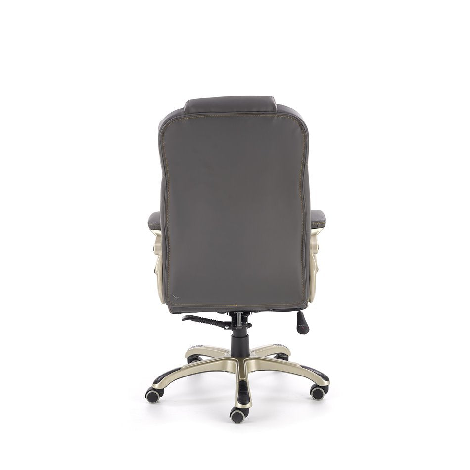 Hesmond Bürostuhl, höhenverstellbar – Graues Öko-Leder, modernes ergonomisches Design