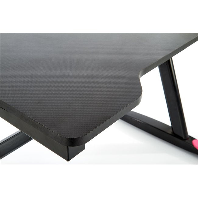 Hollvyr Desk – Black and Red MDF with Steel Frame
