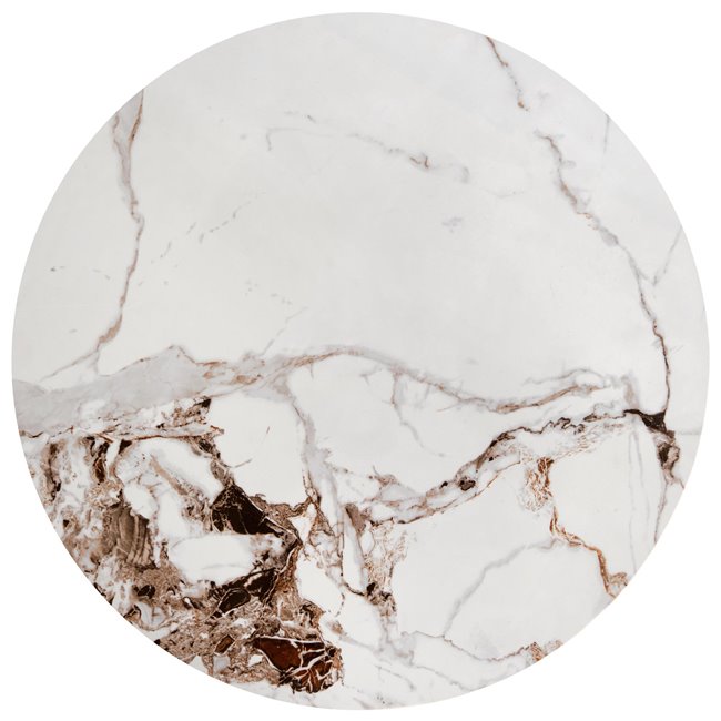 Horetti Coffee Table – Small Round Sintered Stone Top with Steel Frame