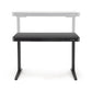 Harloque Desk – Black Glass Top with Steel Frame and Electronic Height Adjustment