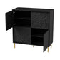 Sideboard Haulet, black/gold color, H105x100x41cm