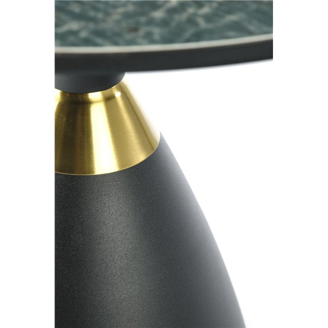 Horena Coffee Table – Black Steel Frame with Ceramic Top, Ø50×52 cm