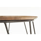 Hubira Coffee Table – Black & Walnut MDF Top with Steel Frame, Ø60×41 cm