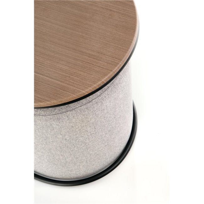 Hampa Coffee Table with 2 Puffs – MDF, Steel & Polyester, 88×49×43 cm