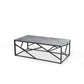 Hauni Coffee Table – Grey Sintered Stone Top with Steel Frame, 120×60×45 cm