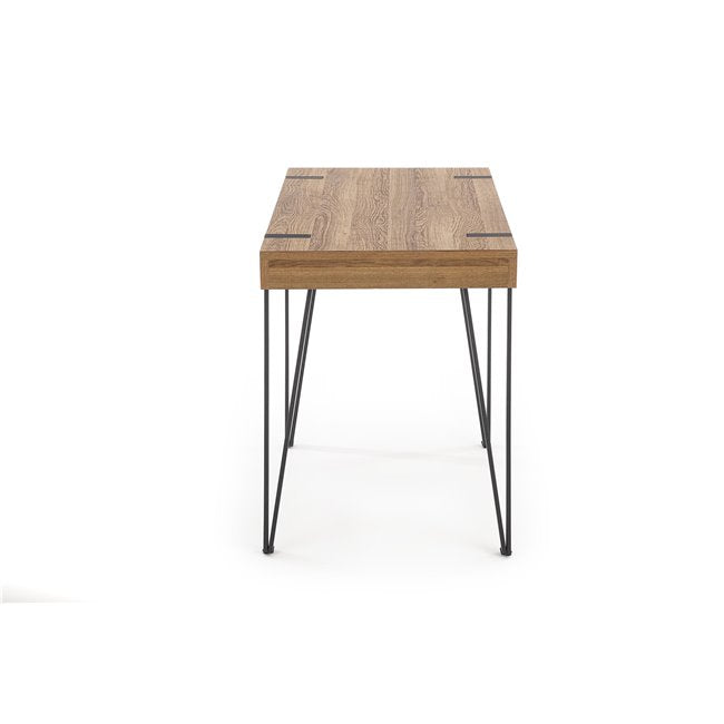 Hesmara Desk – Black and Walnut MDF with Steel Frame