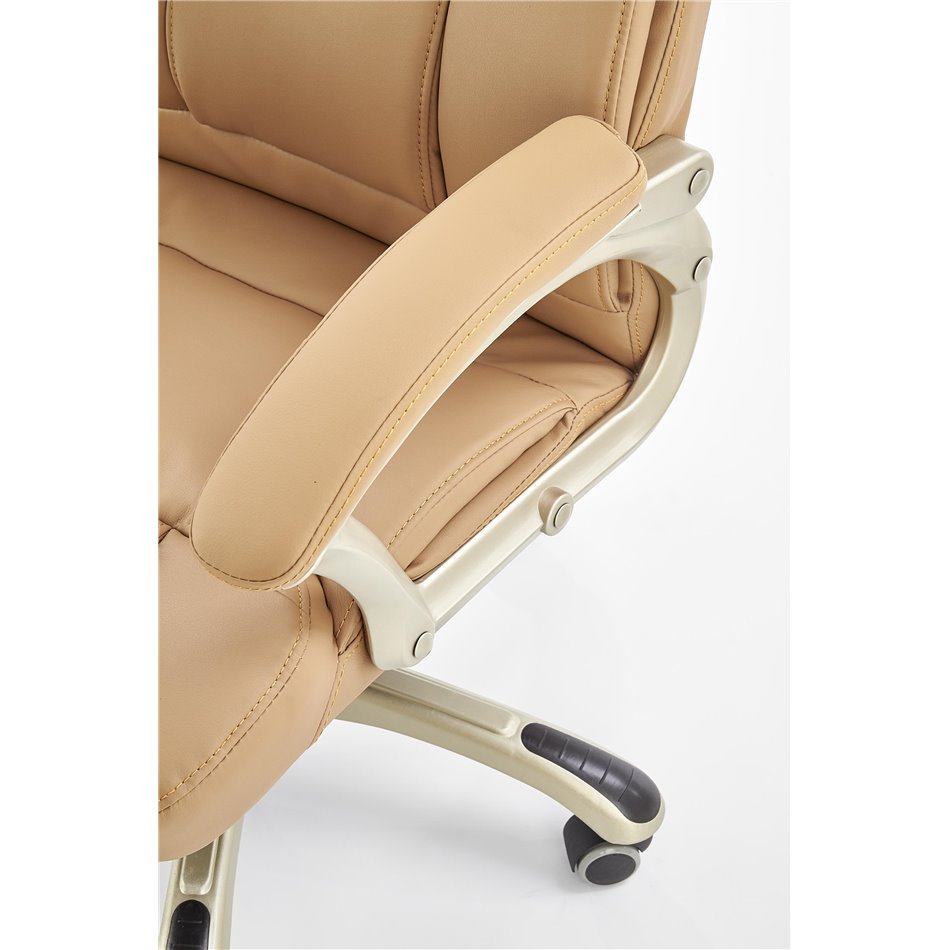 Hesmond Adjustable Office Chair – Beige Eco Leather, Modern Executive Design