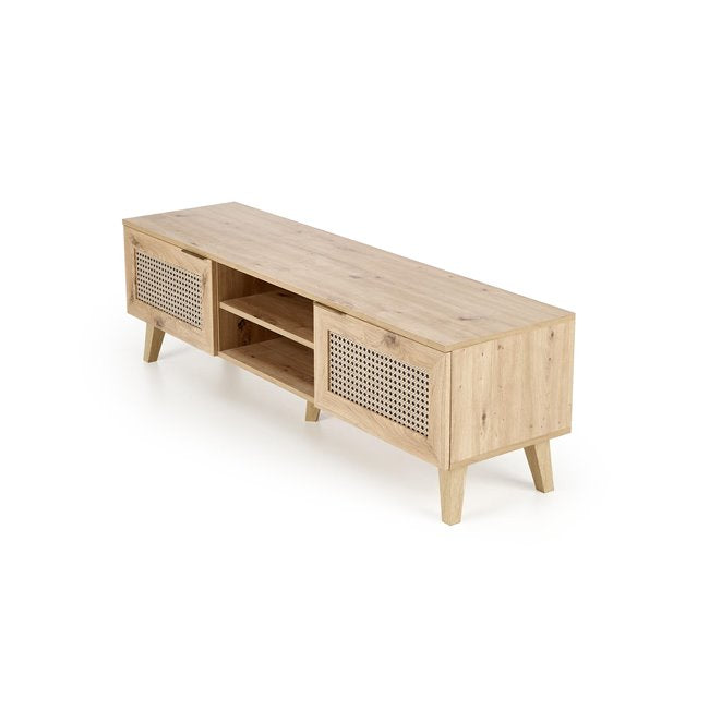 Horeno TV Table – Oak & Black MDF, 150×40×45 cm