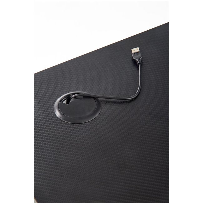 Hollvyr Desk – Black and Red MDF with Steel Frame