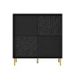 Sideboard Haulet, black/gold color, H105x100x41cm