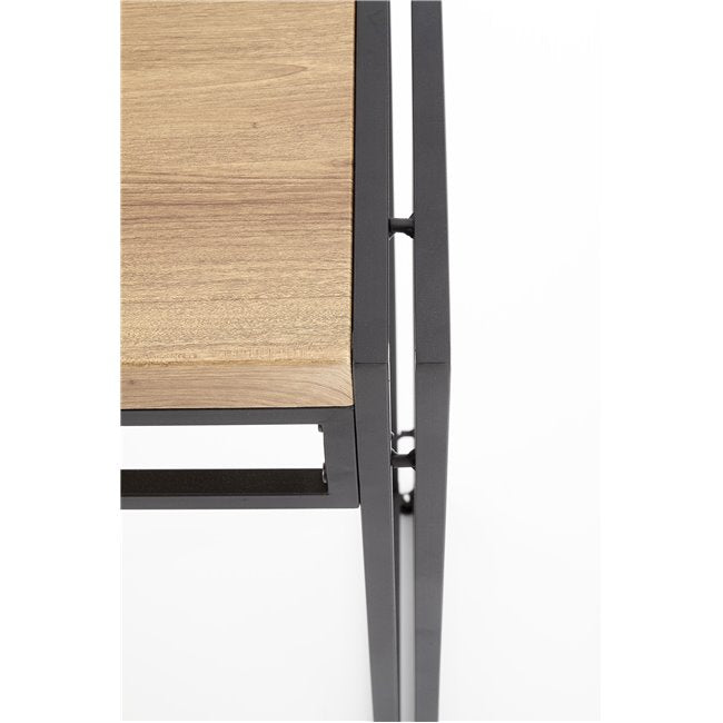 Holivar Console Table – Oak MDF with Black Steel Frame