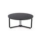 Hantica Black Marble Look Coffee Table – Round MDF Top with Steel Base