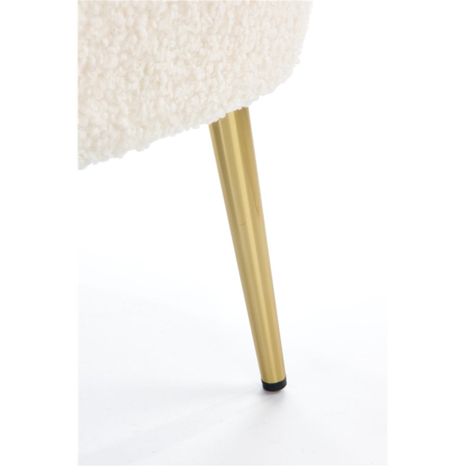 Lounge chair Hrifonetti-G, cream color boucle fabric, H78x67x77cm, seat H45cm