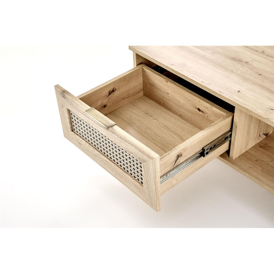 Horeno Coffee Table – Oak & Black MDF Modern Design