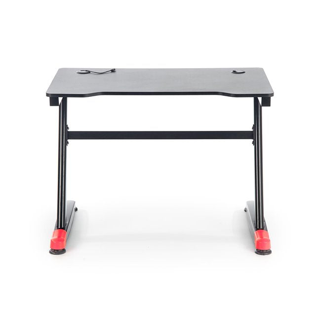 Hollvyr Desk – Black and Red MDF with Steel Frame
