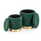 Set of 2 Holly Dark Green Poufs