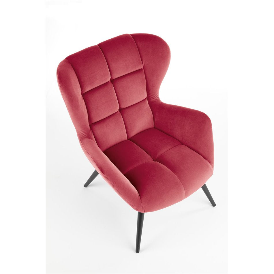 Lounge chair Harion, burgundy color, H91x75x86cm, seat H48cm