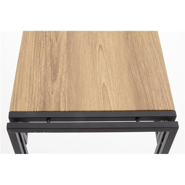 Holivar Console Table – Oak MDF with Black Steel Frame