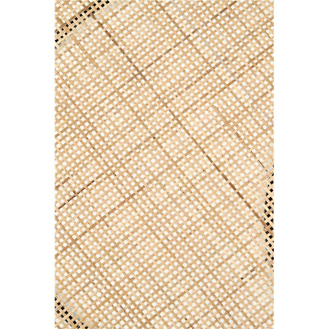 Hando Side Table Set – 2-Piece Black & Natural Steel and Rattan Tables