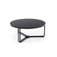 Hantica Black Marble Look Coffee Table – Round MDF Top with Steel Base