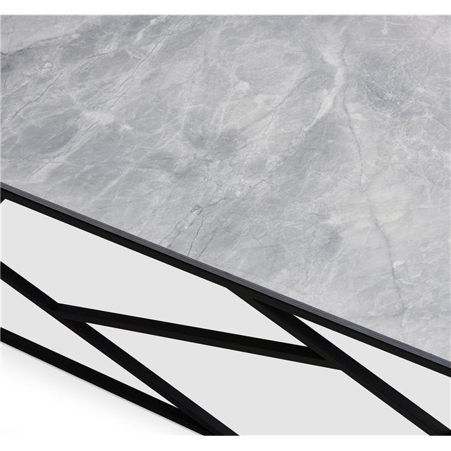 Hauni Coffee Table – Grey Sintered Stone Top with Steel Frame, 120×60×45 cm