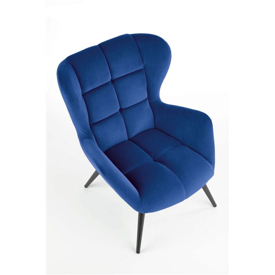 Lounge chair Harion, navy blue, H91x75x86cm, seat H48cm