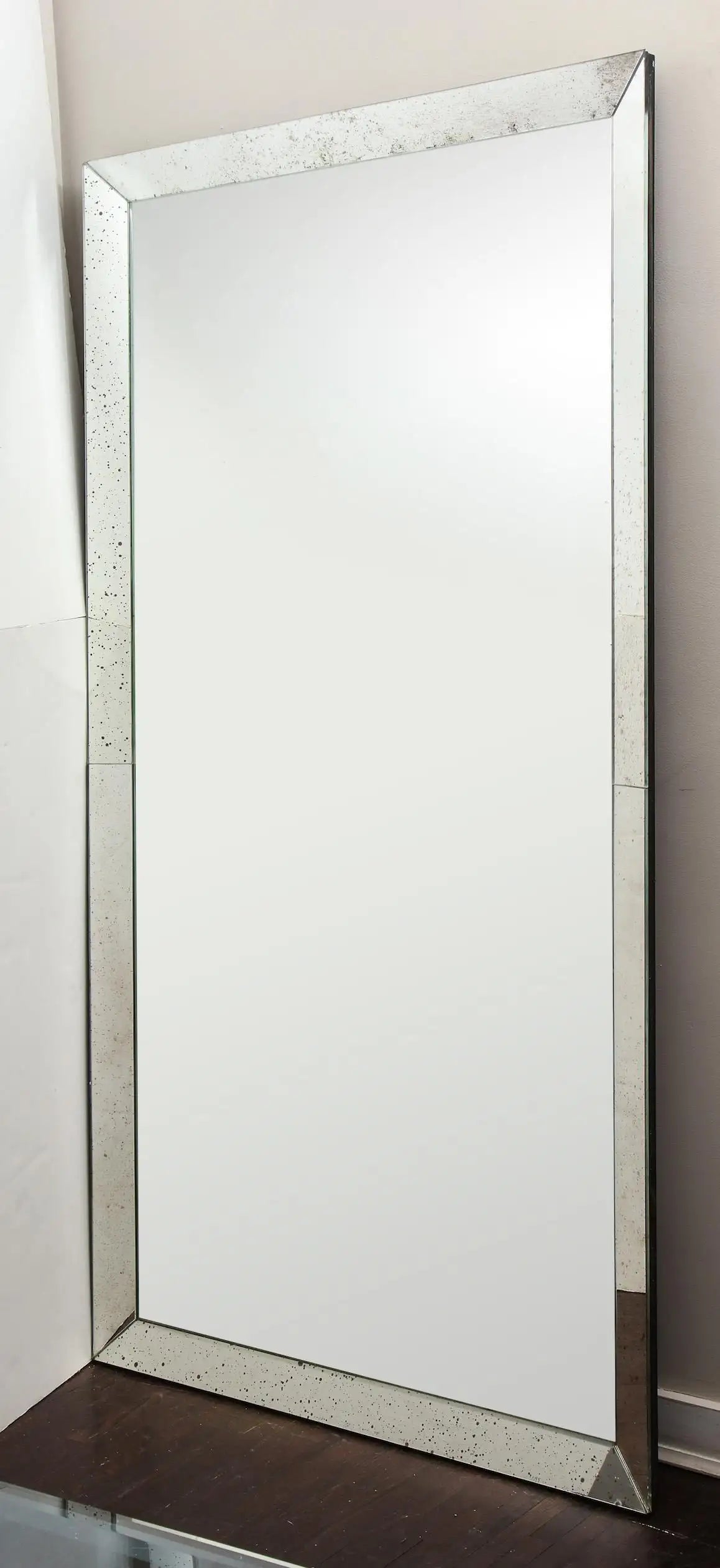 Custom Full Length Mirror in Antiqued Mirror Frame