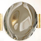 Large Sculptural Round Concave Black Silver Mirror or Wall Art, Italy, 47" diam.
