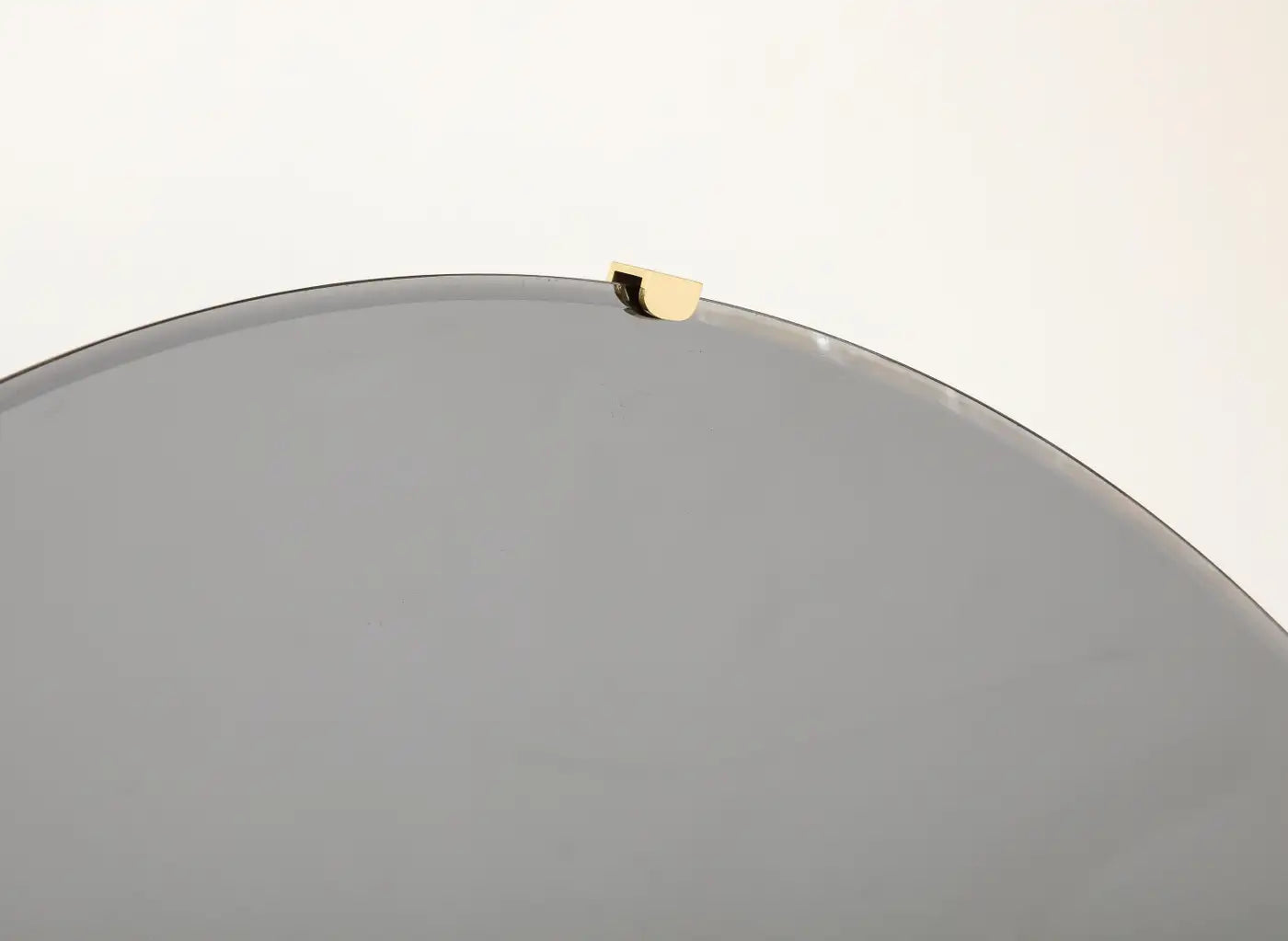 Large Sculptural Round Concave Black Silver Mirror or Wall Art, Italy, 47" diam.