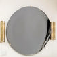Large Sculptural Round Concave Black Silver Mirror or Wall Art, Italy, 47" diam.