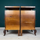 Antique wood nightstand, Italy, 1940s, Set of 2