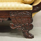 Antique American Empire Figural Carved Mahogany Recamier Gold Chaise Lounge Sofa